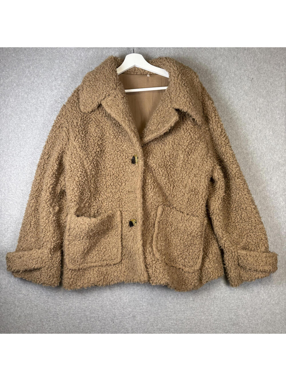 Free People So Soft Cozy Peacoat Plush Teddy Jacket Women's M in Brown